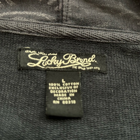 Y2K Rare Vintage Lucky Brand Asian Art Geisha Zip Up Hoodie Embroidered EUC Lg - Picture 15 of 16